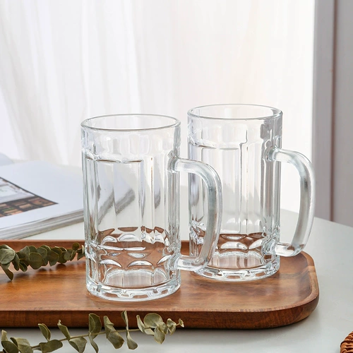 沐韩 Стеклянный чай для домашнего использования, прозрачный вместительный и большой бокал, простой и элегантный дизайн