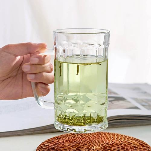 沐韩 Стеклянный чай для домашнего использования, прозрачный вместительный и большой бокал, простой и элегантный дизайн