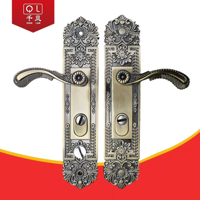 (security door handle) small flower greens ancient aluminum alloy panel handle door handle door lock