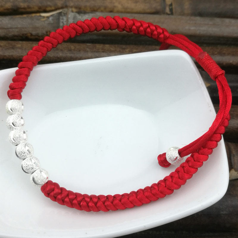 990 sterling silver King Kong knot red rope hand chain hand woven men and women adults and children