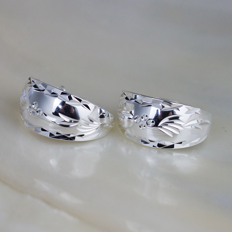 100's Yincheng middle-aged silver earring with elderly grandmother's mother, 990 pure silver