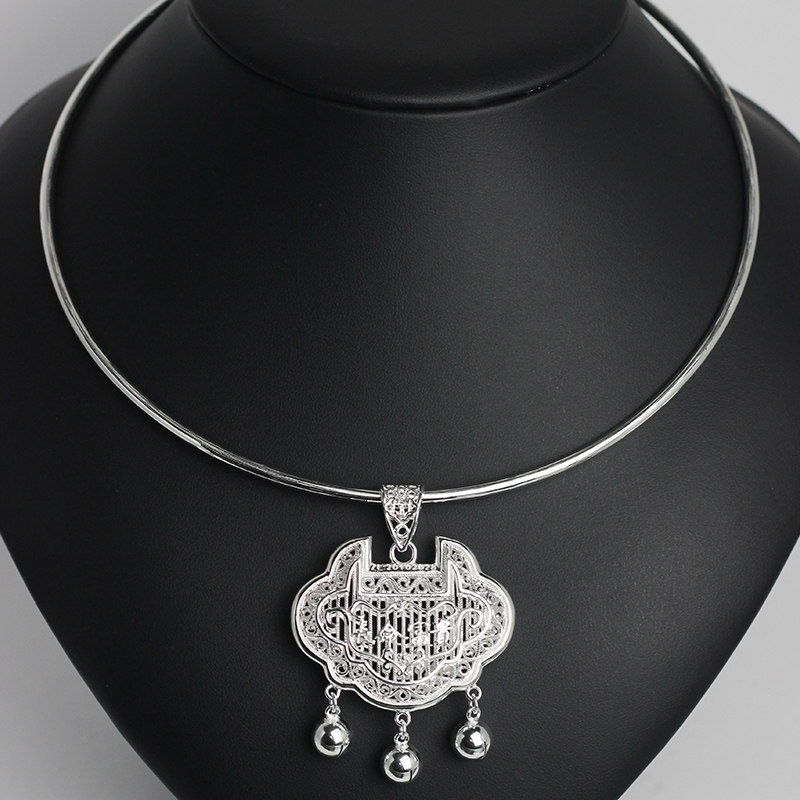 100's silver-defected 999 foot silver neckline woman's adult long life lock silver lock and safety lock pendant adult retro