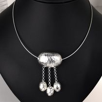 Original womens retro silver collar womens thin necklace personalized handmade silver pendant adult tassel simple ethnic style