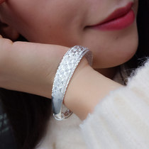 99.99 million foot sterling silver bracelet womens mother silver bracelet Ms. shiny stars wide Fashion