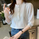 White lace top women's 2023 summer new hollow out thin western style shirt French temperament three quarter sleeve shirt