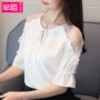 Yang Ren khâu tay áo với áo voan nữ mùa hè mới 2018 cẩn thận máy top áo sơ mi mỏng đáy áo sơ mi nữ công sở