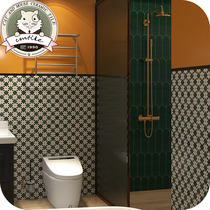 Retro Art Small Flower Brick Restaurant Milk Tea Shop Toilet Bathroom kitchen Balcony Non-slip Wall Brick Matt 200200