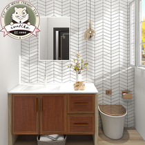 Nordic Wind Non-slip Abrasion Resistant Geometric Line Flowers Brick Swimming Pool Floor Tiles Toilet Balcony Bathroom kitchen 300600