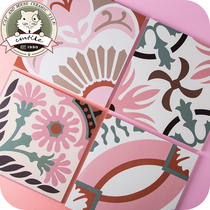 Pink girl heart Kitchen bathroom Bathroom floor tiles 300×300 non-slip outdoor tiles Antique wall tiles