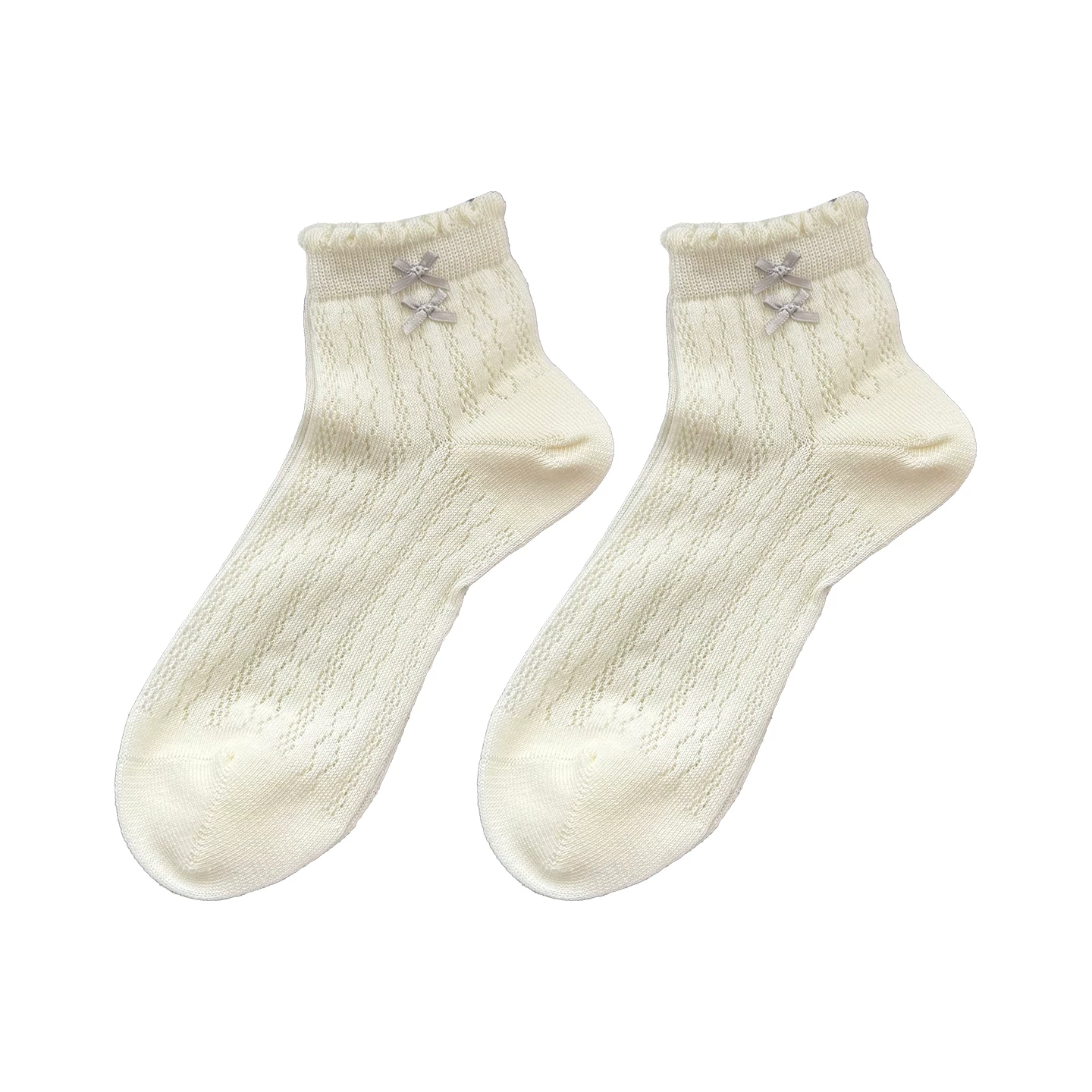 Summer thin cotton breathable socks with bow