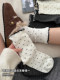 Polka Dot Socks for Women, Spring and Autumn, Pure Cotton Mid-Calf Socks, Trendy Japanese Style Lace Long Socks, Preppy Style Slouch Socks for Winter