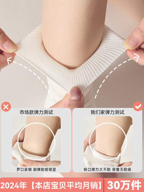 White Socks for Women, Pure Cotton Mid-Calf Socks, Suitable for Birkenstock Shoes, Autumn and Winter Long Socks, 2024 New Popular Style, Spring and Autumn Slouch Socks