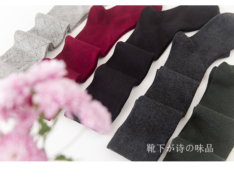 Vớ nữ cao tất mùa xuân và mùa hè Tất dài Nhật Bản vớ Hàn Quốc vớ cotton nguyên chất hình thoi mỏng vớ bê - Bít tất nữ vớ cao cổ