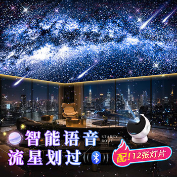 Starry Sky Ceiling Projector Night Light, Atmospheric Bedroom Lamp, Bluetooth Romantic Starry Sky, New Year's Day Gift for Girls