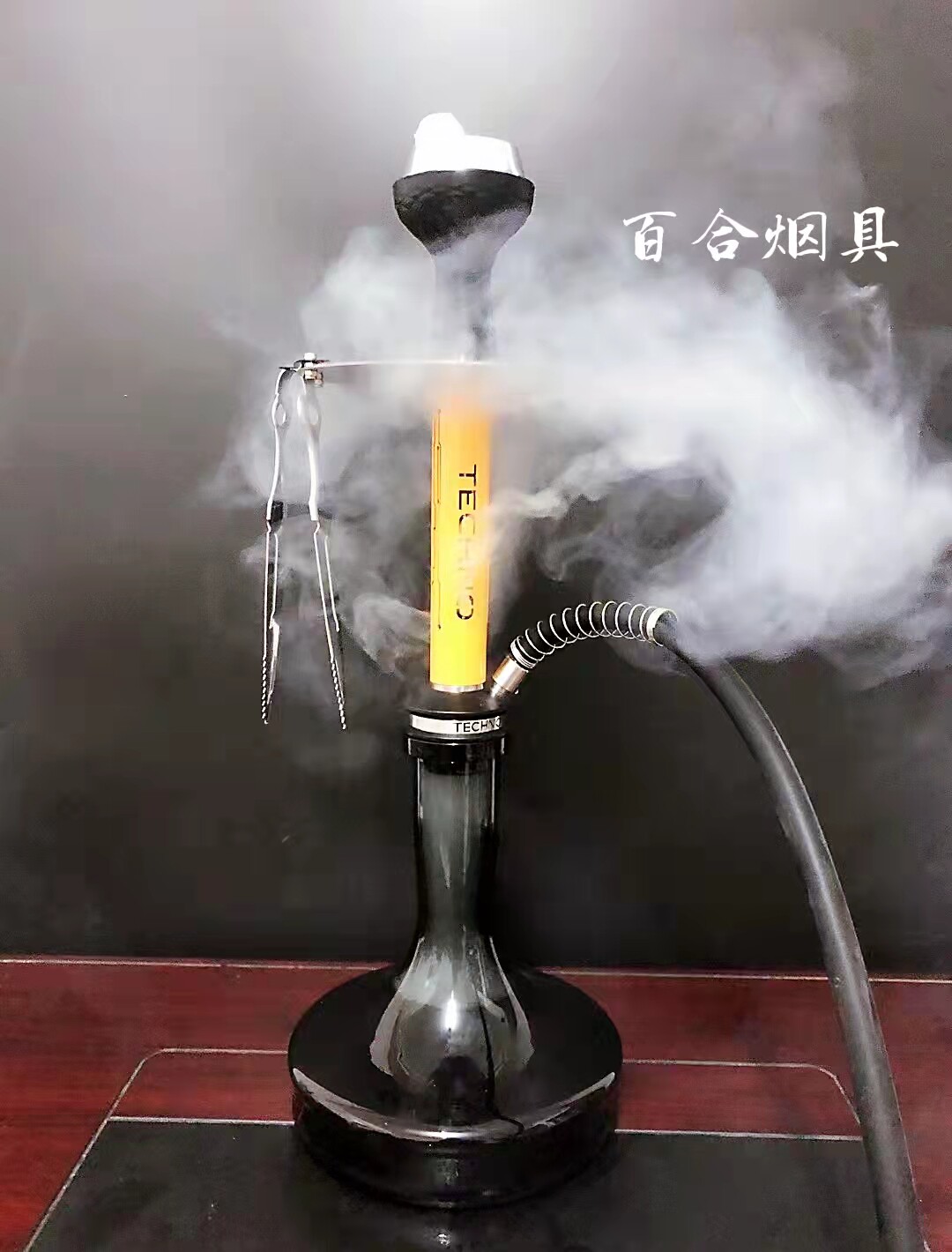 Arab Water Smoke Bar Upscale SHISHA Monotube GH TECHNO Digital Series Glass Pot 60CM