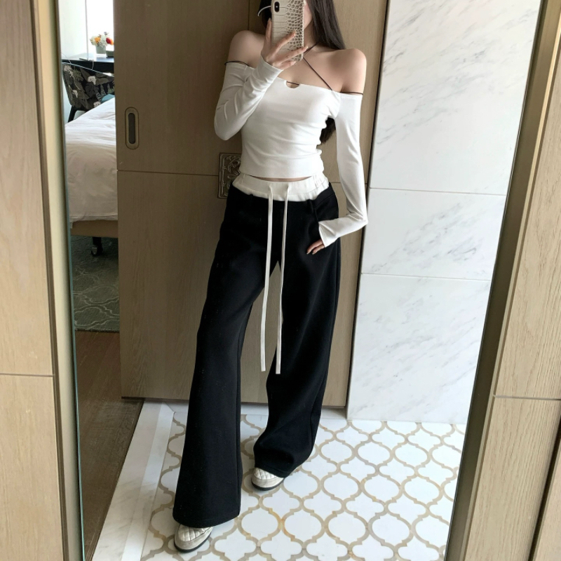 【Relaxing Moment】Casual Pants with a Loose Fit, Slimming Effect, Double Waistband, High-End Feel, Straight-Leg Sweatpants