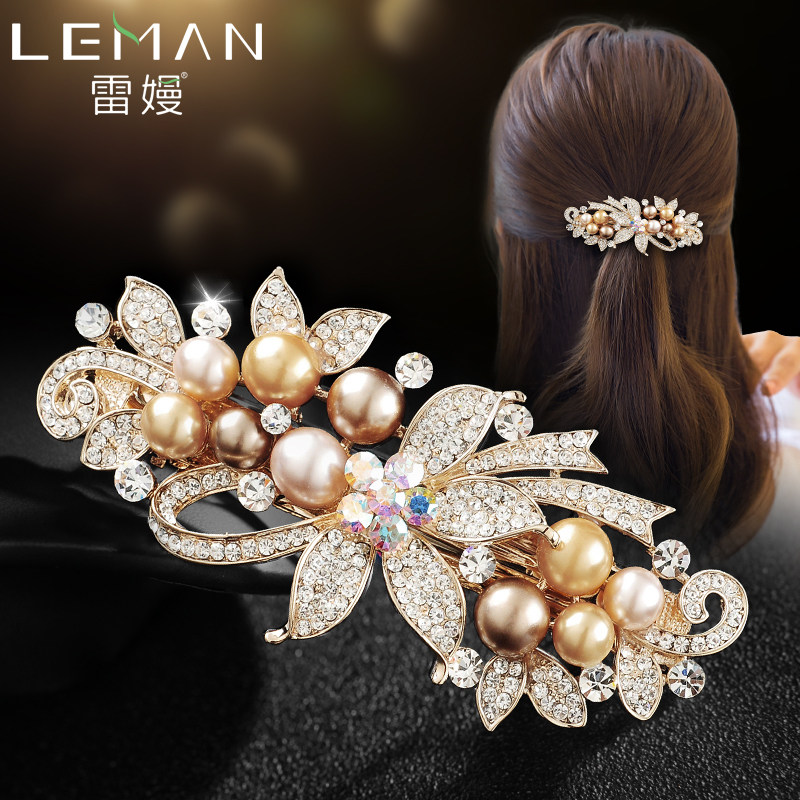 Hairpin net red 2020 new pearl hairpin headdress clip Korean large headmaid mom hair accessory card