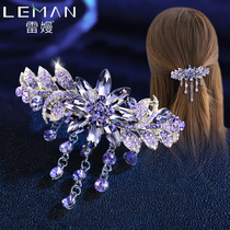 Hairclip Rhinestone Korea Diamond Large Spring Clip Top Clip Hair Jewelry Adult Women Headwear Cross Clip floral headdress Tassel Clip