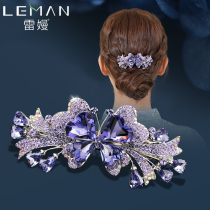 Hairclip large rhinestone spring clip flower top clip lady hair card horsetail clip Korean head jewelry hair accessories clip