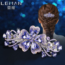 Hairclip Top Clip Hair Card Korean Headwear Simple Adult Hair Accessories Large Spring Clip Clip Card One-character Clip floral headdress