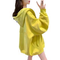 Extra large size 300 catties fat mm zipper jacket for women 2023 spring and autumn new Korean style loose thin lazy style sweatshirt