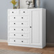 Solid wood chest of drawers simple modern locker bedroom drawer type storage cabinet with door six five-drawer chest sundries cabinet