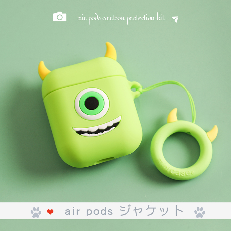 Creative cartoon airpods protective case Apple wireless earphone case airpods2 protective case Bluetooth earphone box 1st generation silicone anti-fall universal cute women men's tide all-inclusive ins