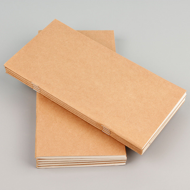 Cowhide cover simple hand book Standard 21x11 travel diary notebook Hand book notepad