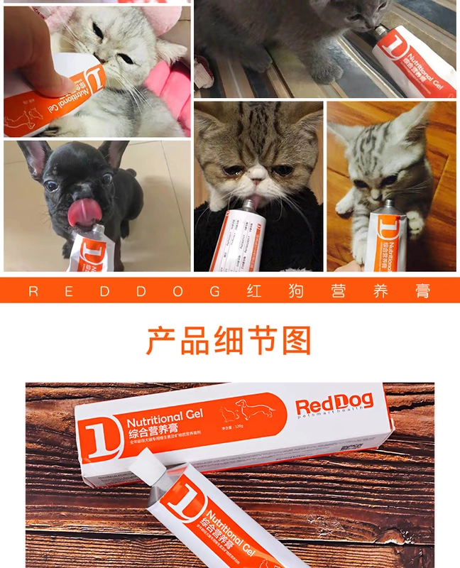 Red dog dinh dưỡng kem 120g pet cat dog phổ tốc độ bổ sung kem dinh dưỡng vitamin bổ sung phân bón điều hòa đường tiêu hóa - Cat / Dog Health bổ sung