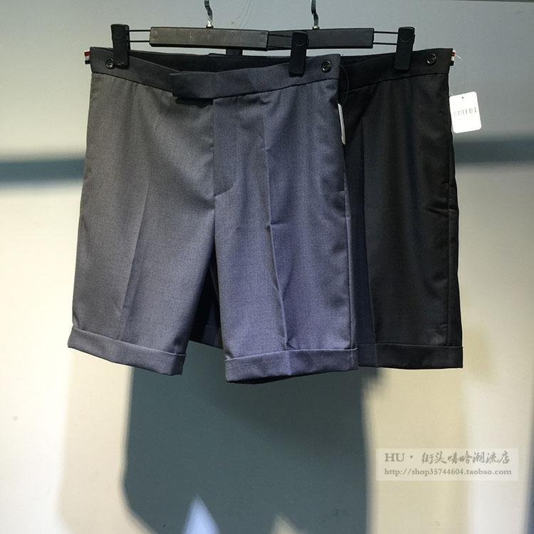 Men's Summer New Arrival Gentleman Wrinkle-Resistant Men's Tb Shorts Five-Point Pants Gray Black Suit Pants Cuffed Shorts Men's Trendy Men's Summer New Arrival Gentleman Wrinkle-Resistant Men's Tb Shorts Five-Point Pants Gray Black Suit Pants Cuffed Shorts Men's Trendy