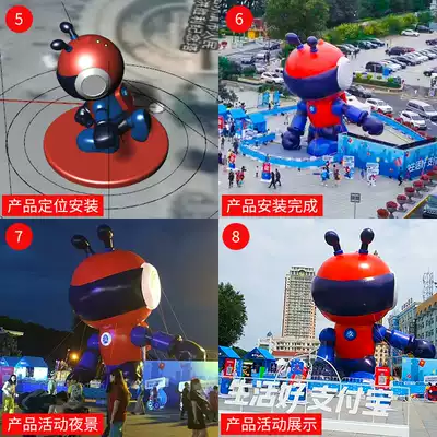 Large inflatable cartoon outdoor roof luminous gas mold professional custom shopping mall activities doll Meichen advertising