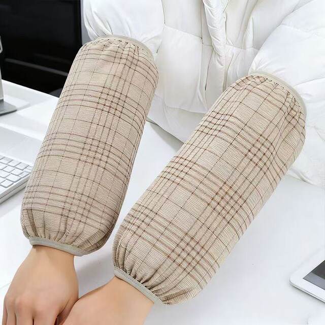 2025 New Style Sleeves Women's Long Down Jacket Special Anti-fouling Office Worker Anti-Dirty Plaid Cotton Sleeves