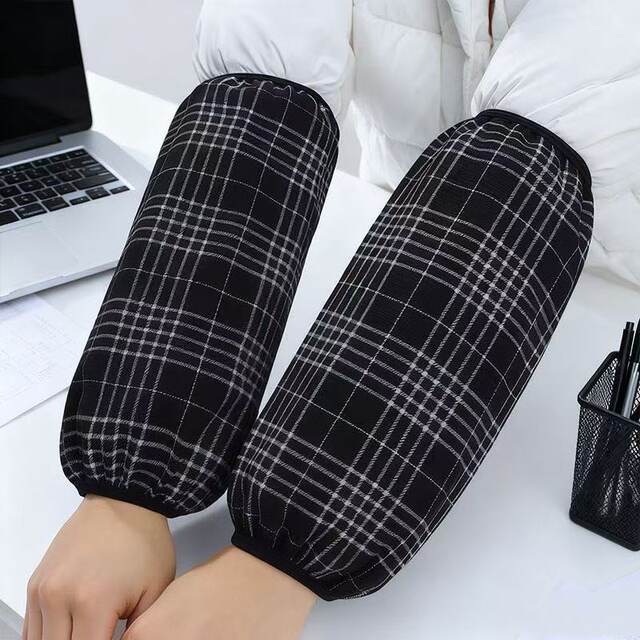 2025 New Style Sleeves Women's Long Down Jacket Special Anti-fouling Office Worker Anti-Dirty Plaid Cotton Sleeves
