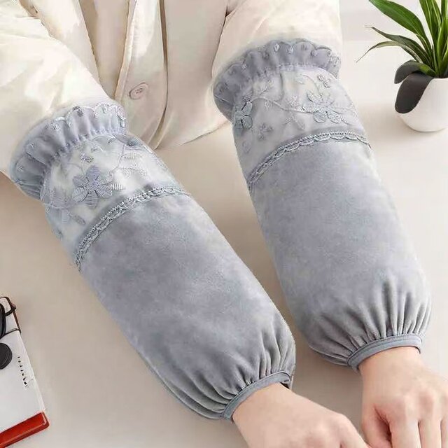 Grab (2 pairs) down jacket sleeves for women, autumn and winter office anti-fouling sleeves, student work anti-fouling sleeves, long style