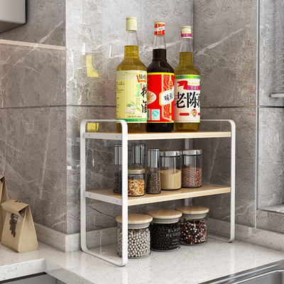 Kitchen countertop shelf, layered partition, condiment multi-layer rack, stove top, multi-functional storage rack