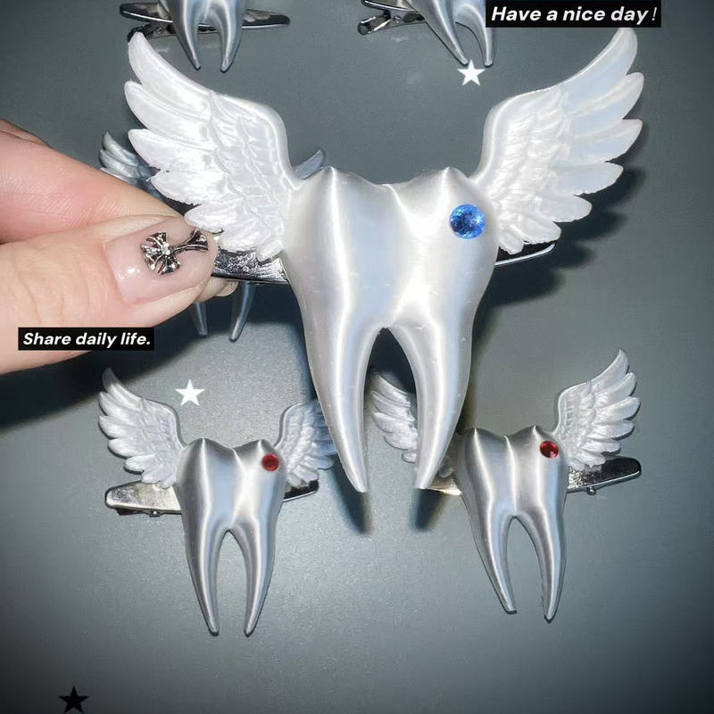 3D Printed Light Acrylic Tooth Hairpin