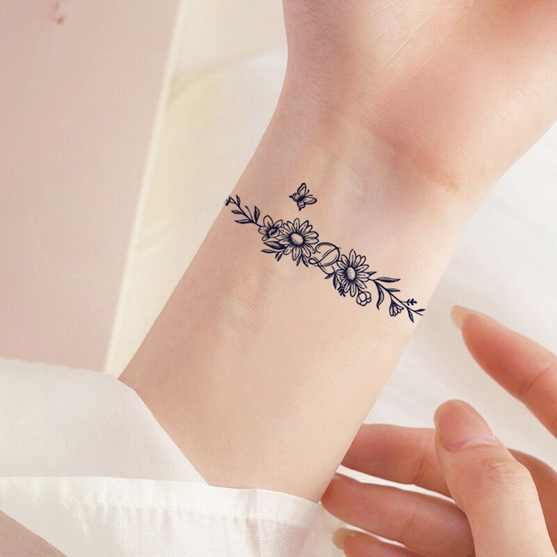 Wrist Herbal Tattoo Stickers Are Waterproof, Long-Lasting, Non-Reflective, Women's Juice Semi-Permanent Sunflower Ankle Artificial Stickers