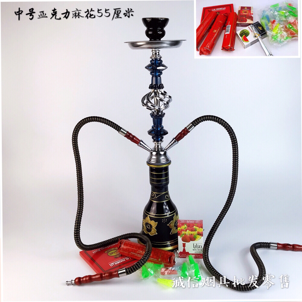 Arabian hookah full set SHI SHA bar KTV medium double tube 4 tube smog carbon big smoke