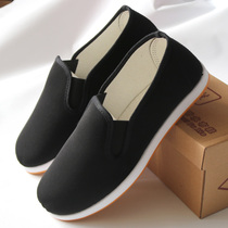 Old Beijing cloth shoes mens casual one-leg outdoor wear beef tendon soft sole non-slip wear-resistant dad Chinese style spring and autumn