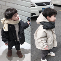 Qiqi Tong Cang childrens coat baby plus velvet padded winter boy hooded coat girl 2020 new Korean version