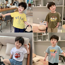 Qiqi number childrens T-shirt 2020 new coat baby T-shirt boys short sleeve children Korean summer tide childrens clothing