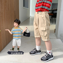 Qiqi Tong Cang childrens pants boys overalls childrens shorts wear 2020 Summer new childrens five-point pants