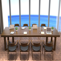 Nordic Solid Wood Conference Table And Chairs Combination Brief Modern Retro Negotiation Desk Strip Training Table Worktop