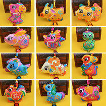 12 zodiac car hanging embroidery pendant folk handicrafts to send foreigners gift car interior goods bag accessories cartoon cute objects