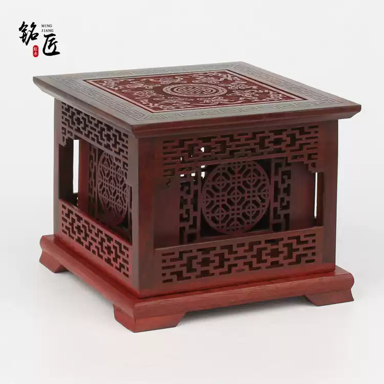 红酸枝双层镂空红木盘香炉香盒熏香炉沉香檀香实木