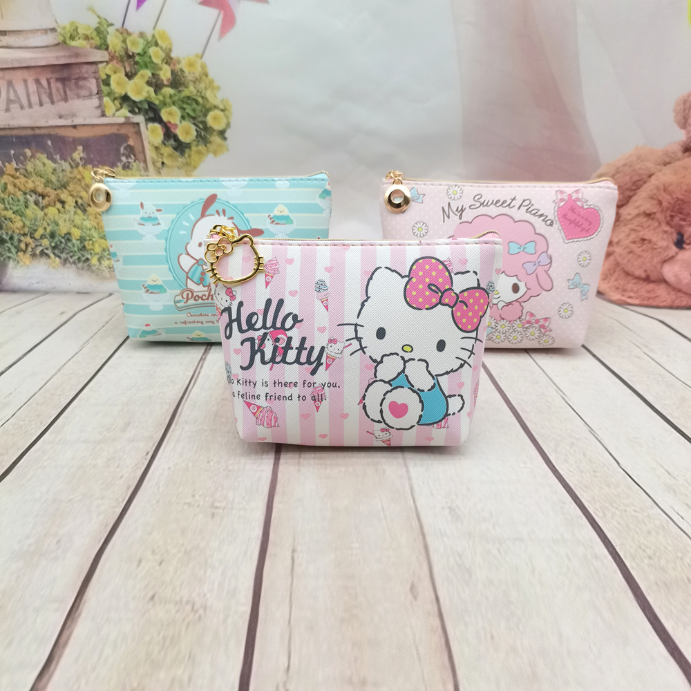 Big Number Cartoon Cute Hello Kitty Lady Zero Wallet Tampon Sanitary Cotton Aunt Towel Key Pull Chain Cashier Bag