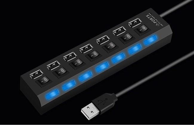 Máy tính xách tay usb splitter để mở rộng bảy máy tính chuyển đổi đa giao diện bàn phím chuột xử lý u đĩa - USB Aaccessories dây cáp máy tính