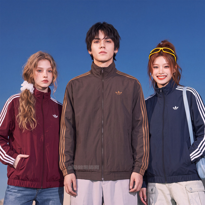 Adidas Adidas Trefoil New Football Style Men's and Women's Stand-Up Collar Jacket Casual Sports Jacket Ks7492