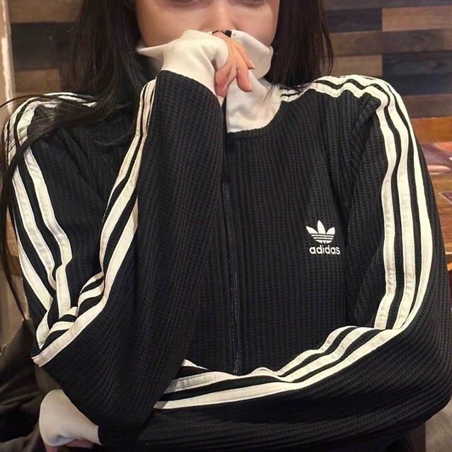 Adidas Adidas Trefoil Waffle Spring Men's and Women's Sports Jacket Jw0109 Jw0110