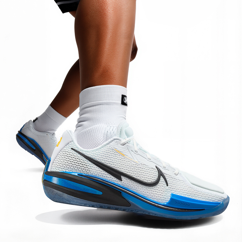 Nike Air Zoom Gt Cut Ep Practical Anti-Slip Basketball Shoes for Men, Blue, White and Orange Cz0176-103